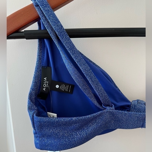 AQUA Swim Shimmer Twist Front Bikini Top NWT - Picture 14 of 16
